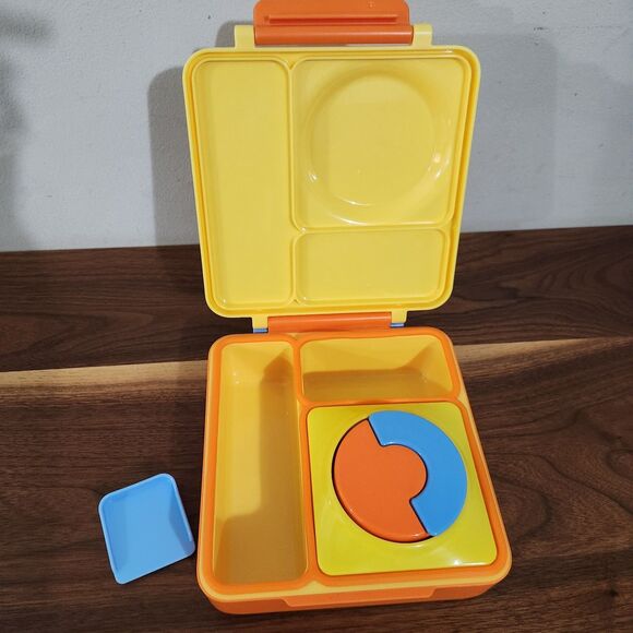 Omie Box Insulated Bento Lunch Box Leakproof Thermos Food Jar Yellow Orange - Picture 4 of 8